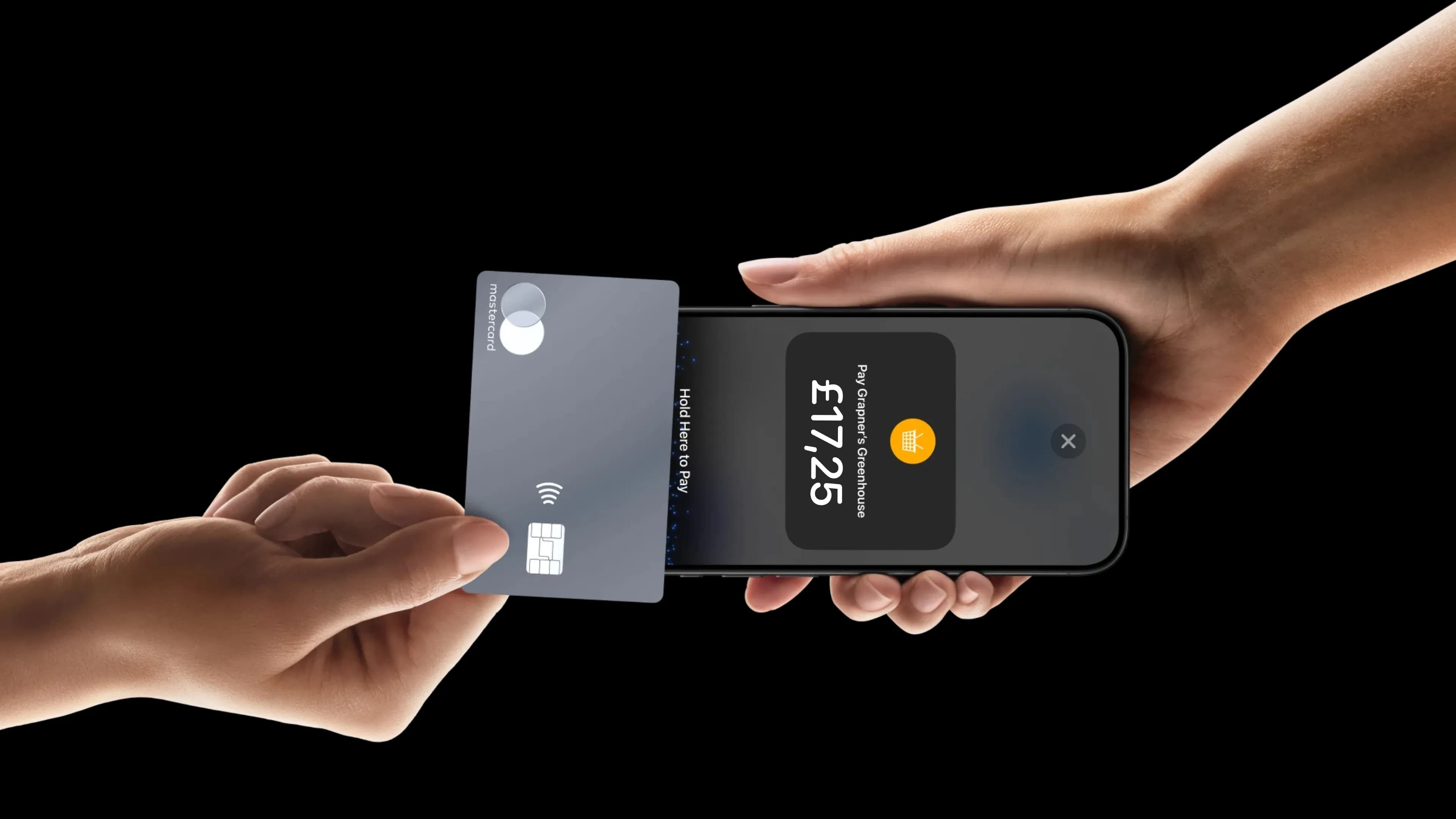 A guest tapping a contactless card on a phone running Tapp