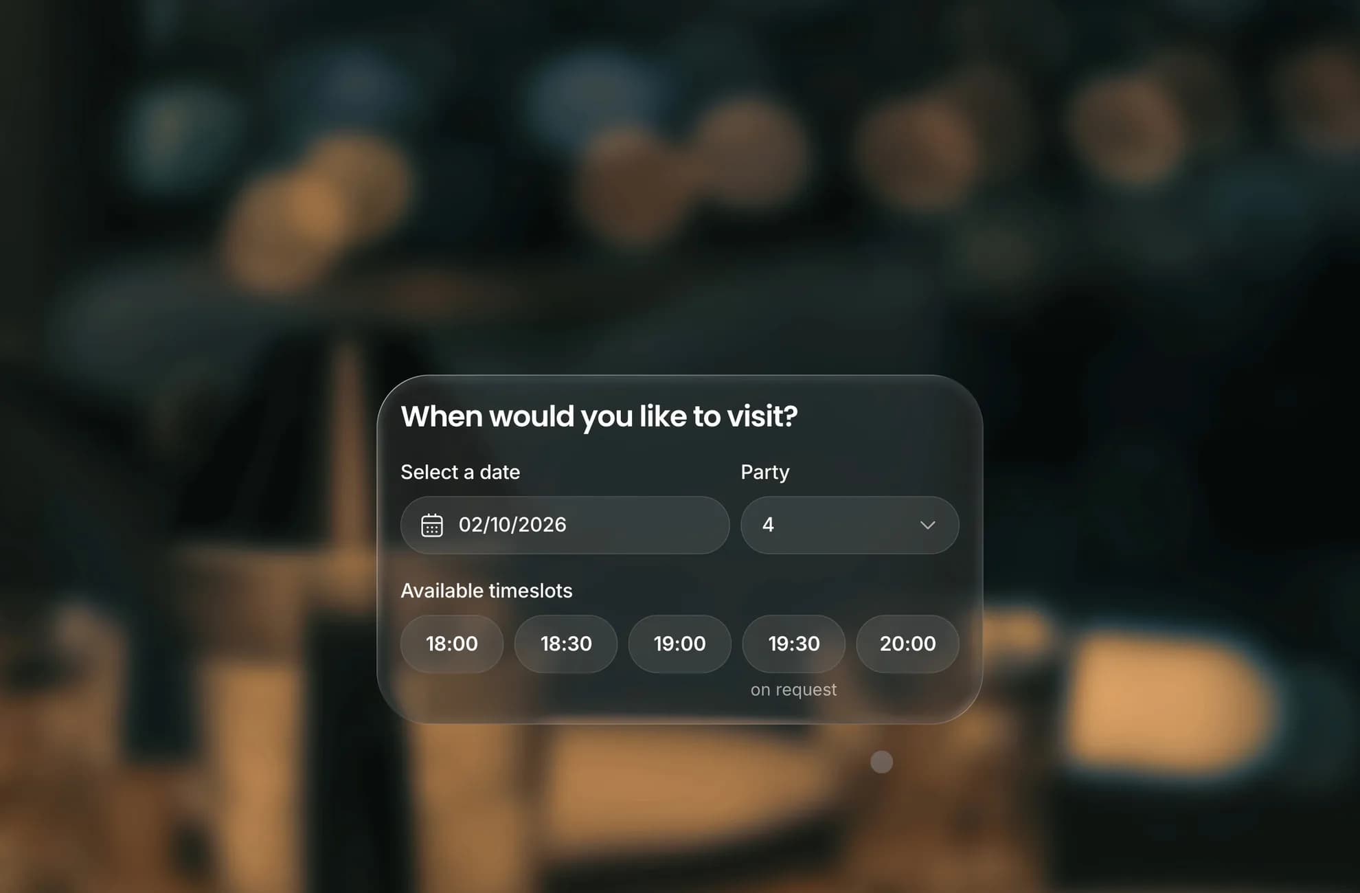 A guest requests a table for four on the booking page, the booking is confirmed in the Tapp app with one tap, and on the night the party is seated from the live floor.
